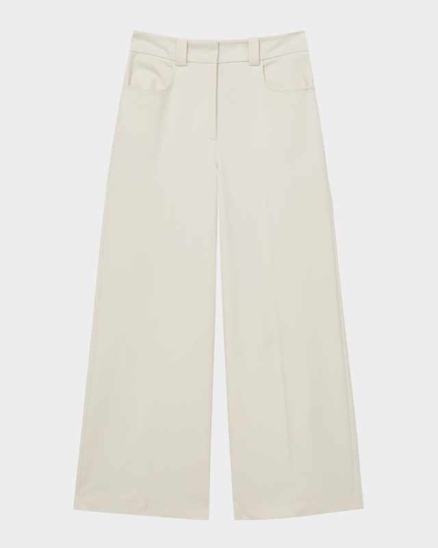 Myrtle Cropped Wide-Leg Twill Trousers